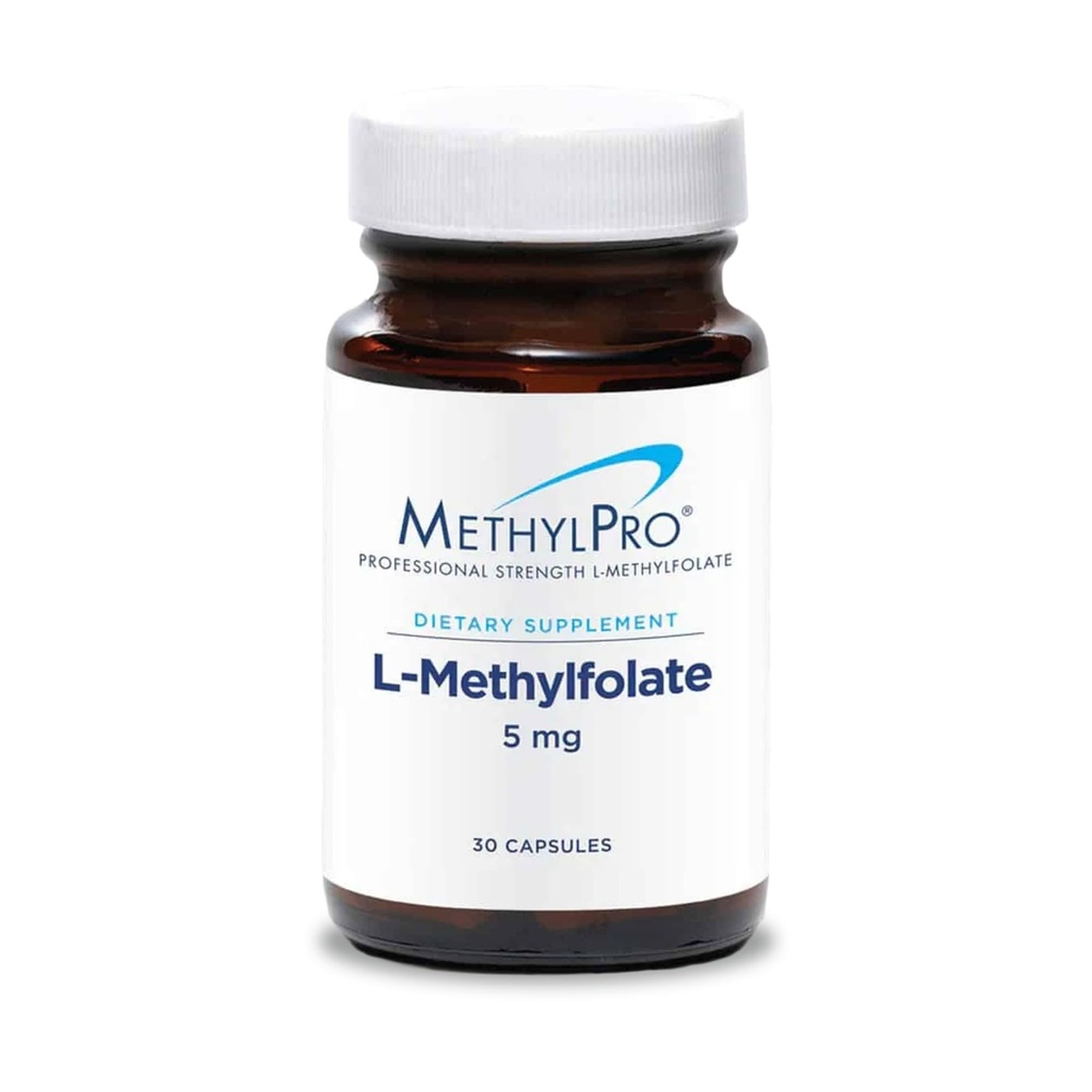 MethylPro L-Methylfolate 5 mg - 支持健康的心智集 - 用于甲基化支持和生化反应的活性Folate - 高度生物可用性 - 弹性剂量 - 30 services - 30 capsules