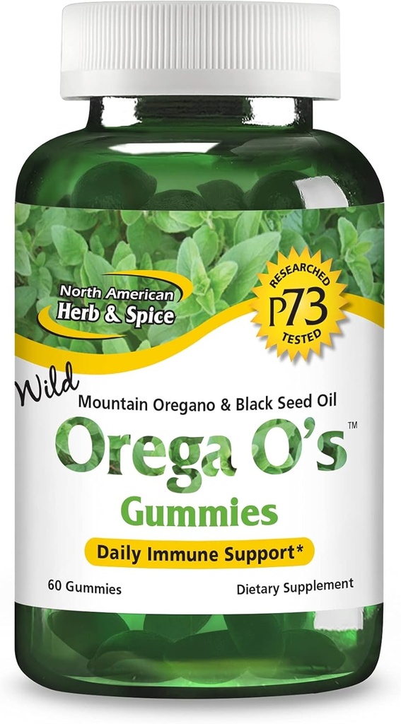 北美HERB & SPICE OREGA O ' s - 60 Gummys with Wild Mountain Oregano & Black Seed Oil - 非GMO - 30名服役者