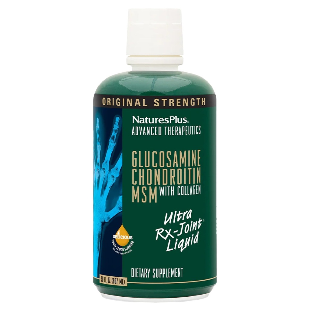 Natures Plus Ultra Rx-联合液体,蜂蜜柠檬 - 30 fl oz - 支持健康联合功能 - 与Glucosamine,Chondroitin & MSM - Gluten Free - 30 services