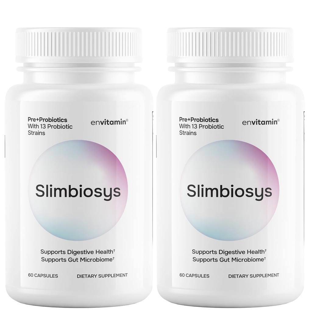 Slimbiosys Ultra Probiotic Capsule - 女性和男性的预生和Probios - 支持你的微生物(2包,Slimbiosys)