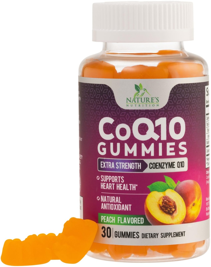 CoQ10 Gummys 100mg - 3X 强度,高吸收,心脏健康支持和能源生产的抗氧化剂补充剂,Ultra Coenzyme Q10 维生素,Coq 10 补充剂,Non-GMO - 30 CoQ10 Gummys