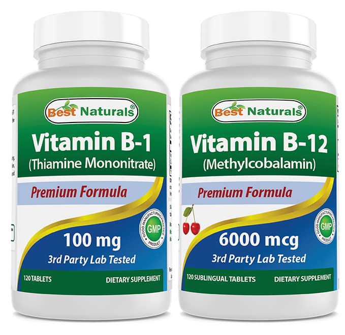 最佳天然维生素B1作为Thiamine Mononitrate 100毫克和维生素B12 600毫克