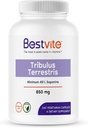 BESTVITE Tribulus Terrestris 850mg / Capsule (240 蔬菜卡普勒斯) - 标准化提取法 - Min 45% Saponins - 无 Stearates - 无二氧化硅 - 无填充剂 - Vegan - 非转基因 - Gluten Free