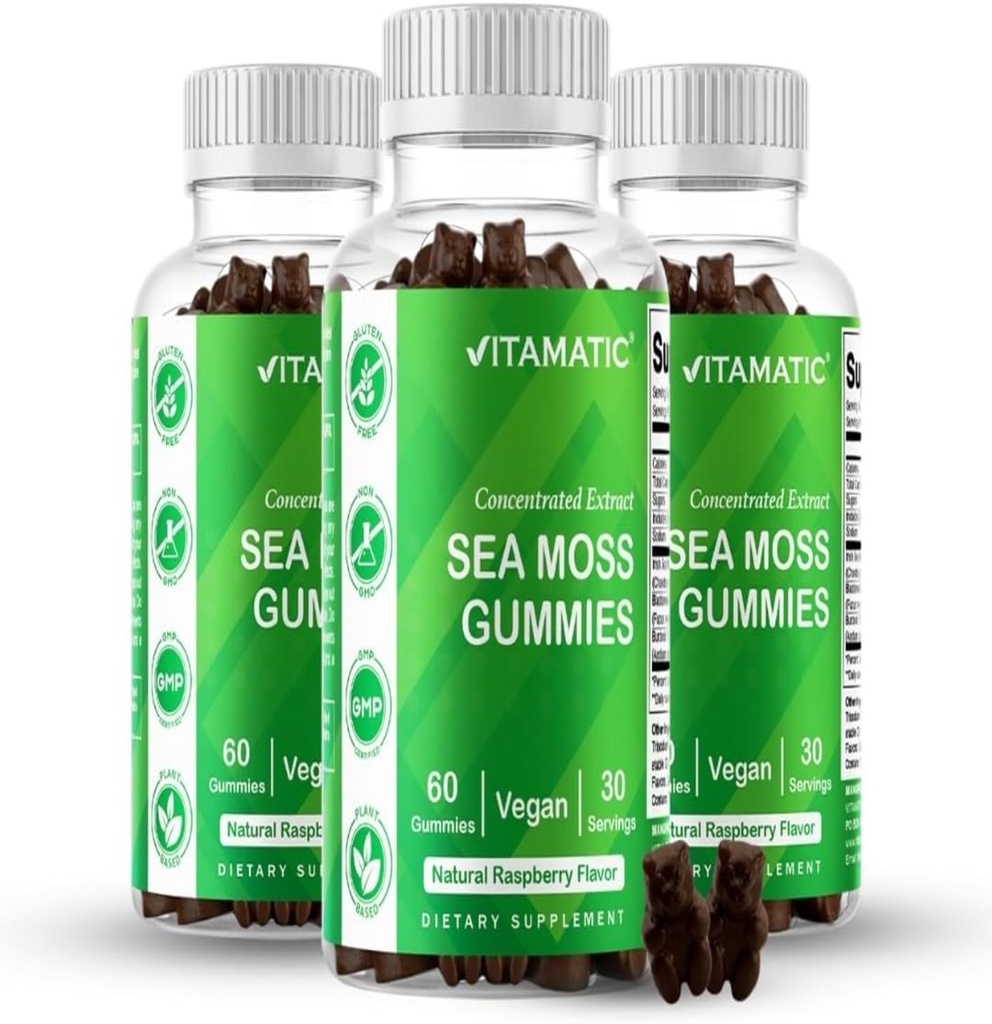 爱尔兰海苔(英语:Pack Irish Sea Moss Gummys) - 3000mg Equivality per service(摘自第132.5 mg) - 60 Ct - 用Bladderwrack & Burdock root - Seamoss 补充甲状腺、能量、免疫支持