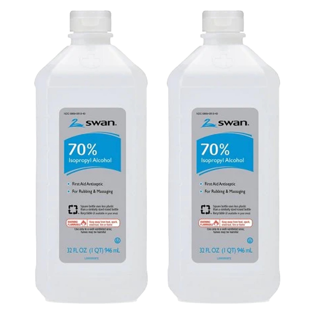 Swan 70% RUBING 酒精,32 Fl oz(2包)