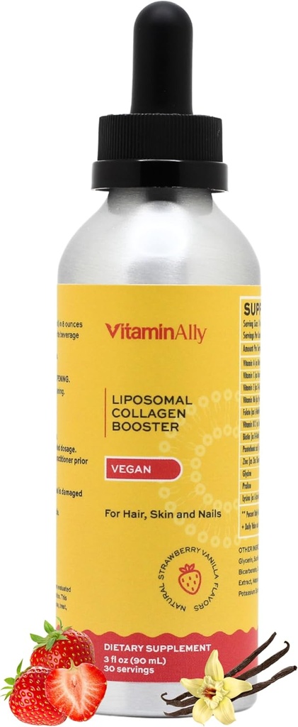 Vegan Liposomal Liquid Collagen 助推器 + 支持健康头发,皮肤和钉子 → Vegan → 非 GMO → 糖自由 → Gluten Free → 易用