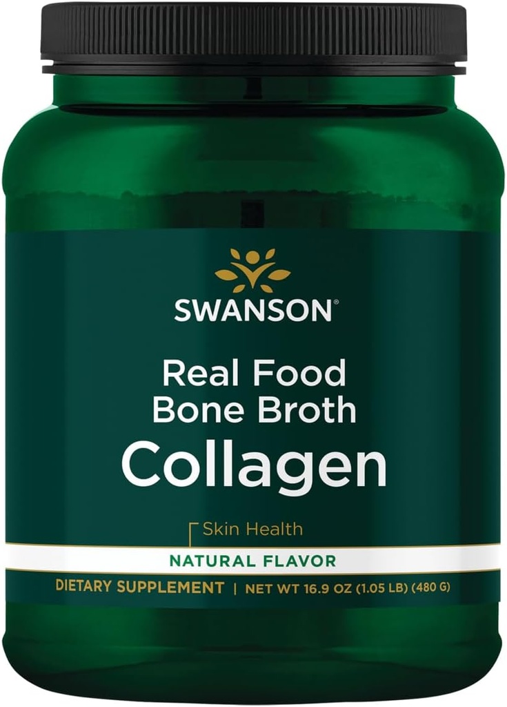 斯旺森真食品 Bone Broth Collagen - 天然裂纹 16.9 oz Pwdr