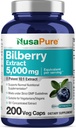 NusaPure Bilberry 提取 5,000 mg 200 蔬菜盖(非GMO, Vegan)
