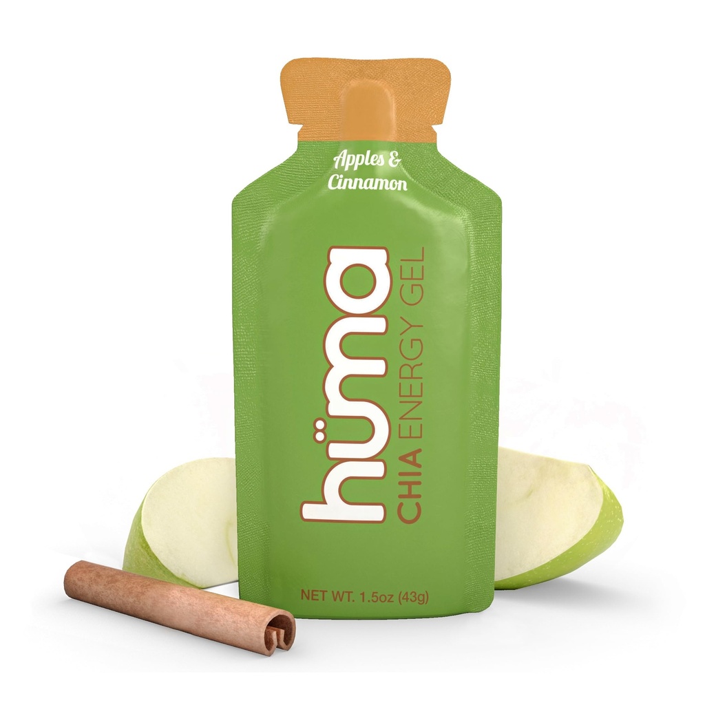 Huma Chia Energy Gel, Apples & Cinnamon, 12 Gels - 总理体育营养促进耐力运动