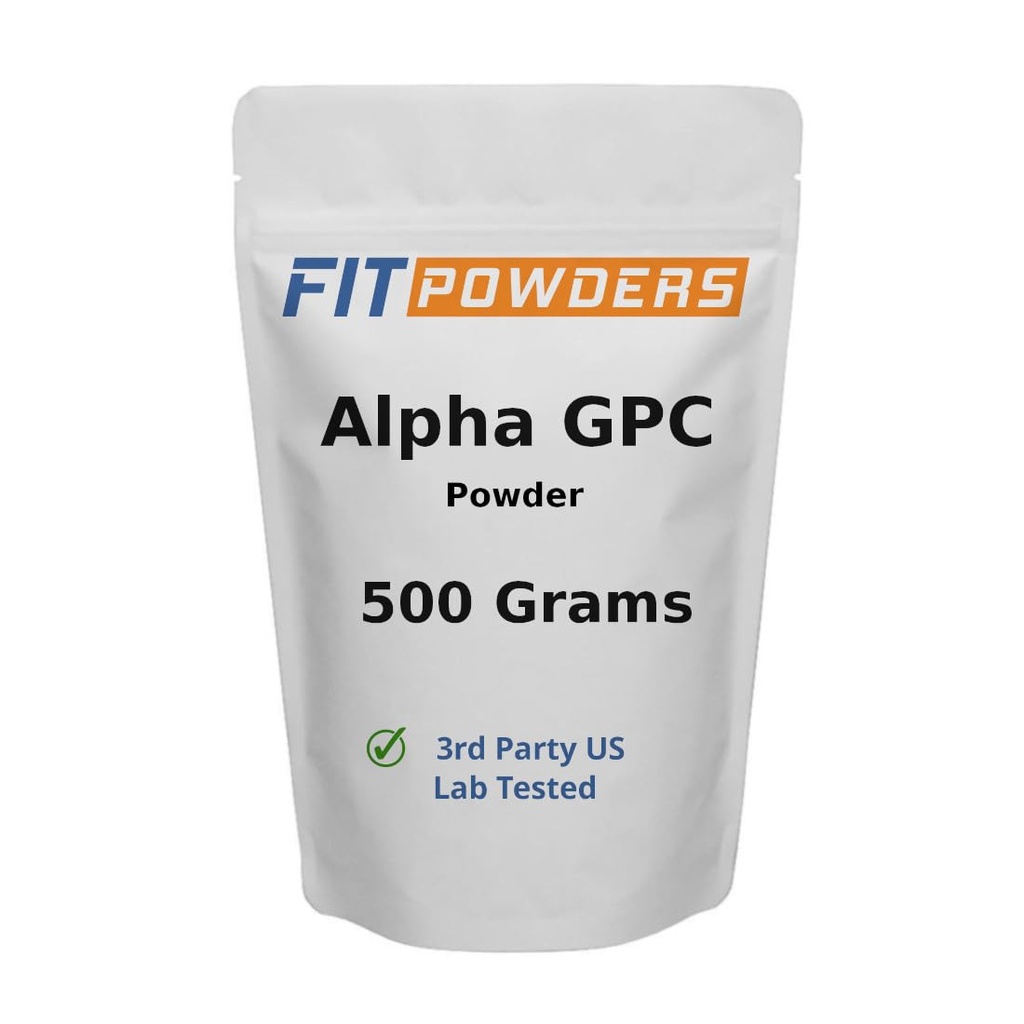 Alpha-GPC 粉末500格拉姆,非GMO Alpha GPC 补充 Choline 粉末, Vegan,第三方测试,预研,记忆和焦点,与Scoop