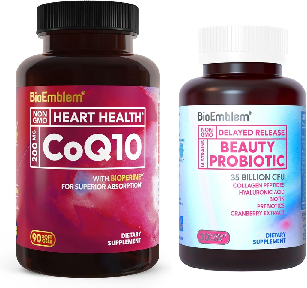 BioEmblem Beauty Probiots for Women and CoQ10 配有 BioPerine 90 计数