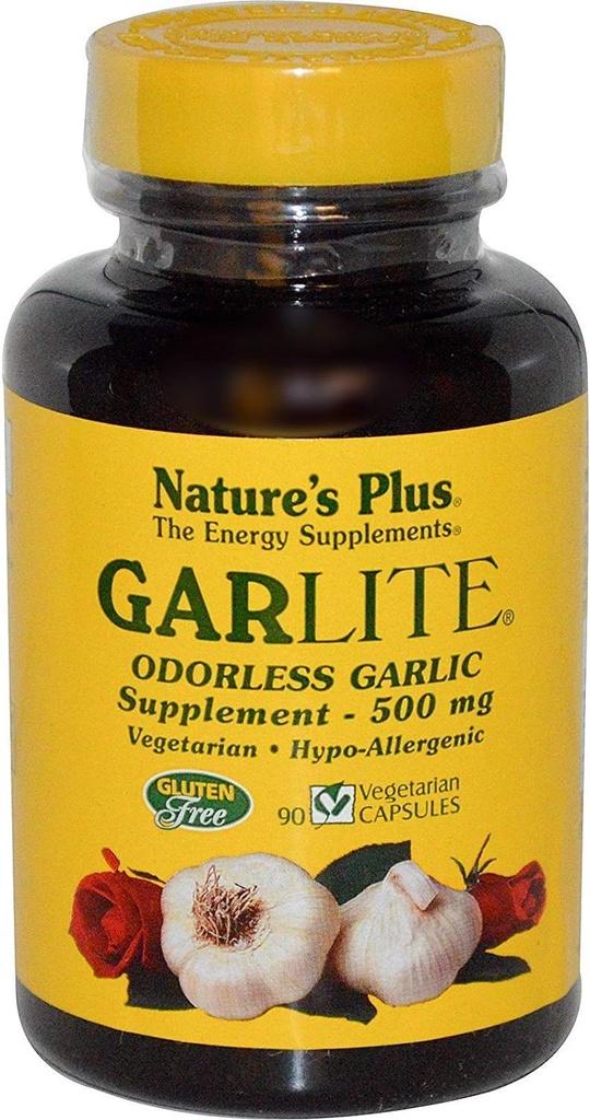 Natures Plus Garlite Odorless Garlic - 90 Capsules - 蔬菜,格卢滕自由 - 90种服务