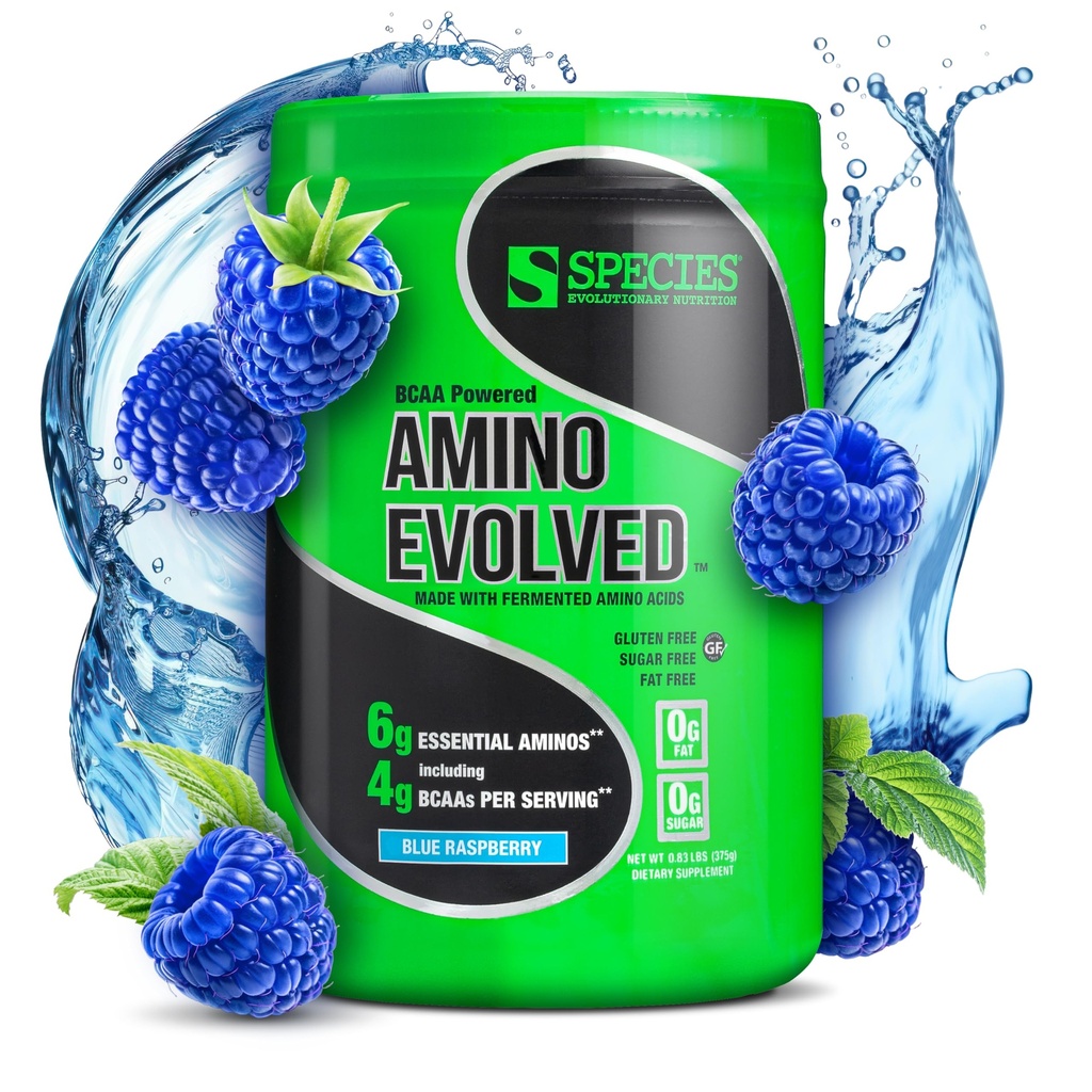 物种营养 氨基Evolved EAA & BCAA 粉末,发酵支链 氨基酸,肌肉恢复和耐力,工作前和工作后补充剂(蓝莓,30种)
