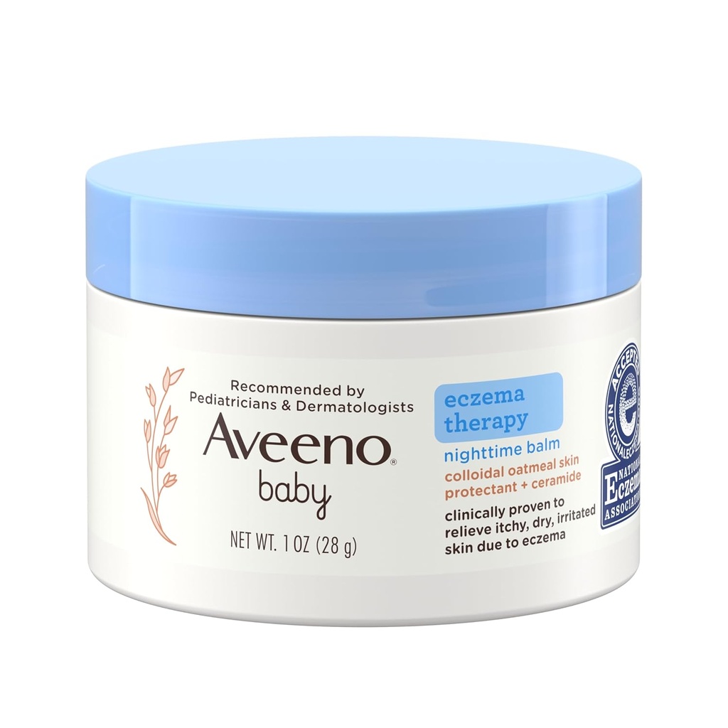 Aveeno Baby Eczema 治疗 夜间摩擦 泡泡 凝胶 Oatmeal & Ceramide, Soothes & Relieves 干燥, 来自 Eczema 的痒皮肤, 假发性,无花纹,旅行尺寸, 1 oz
