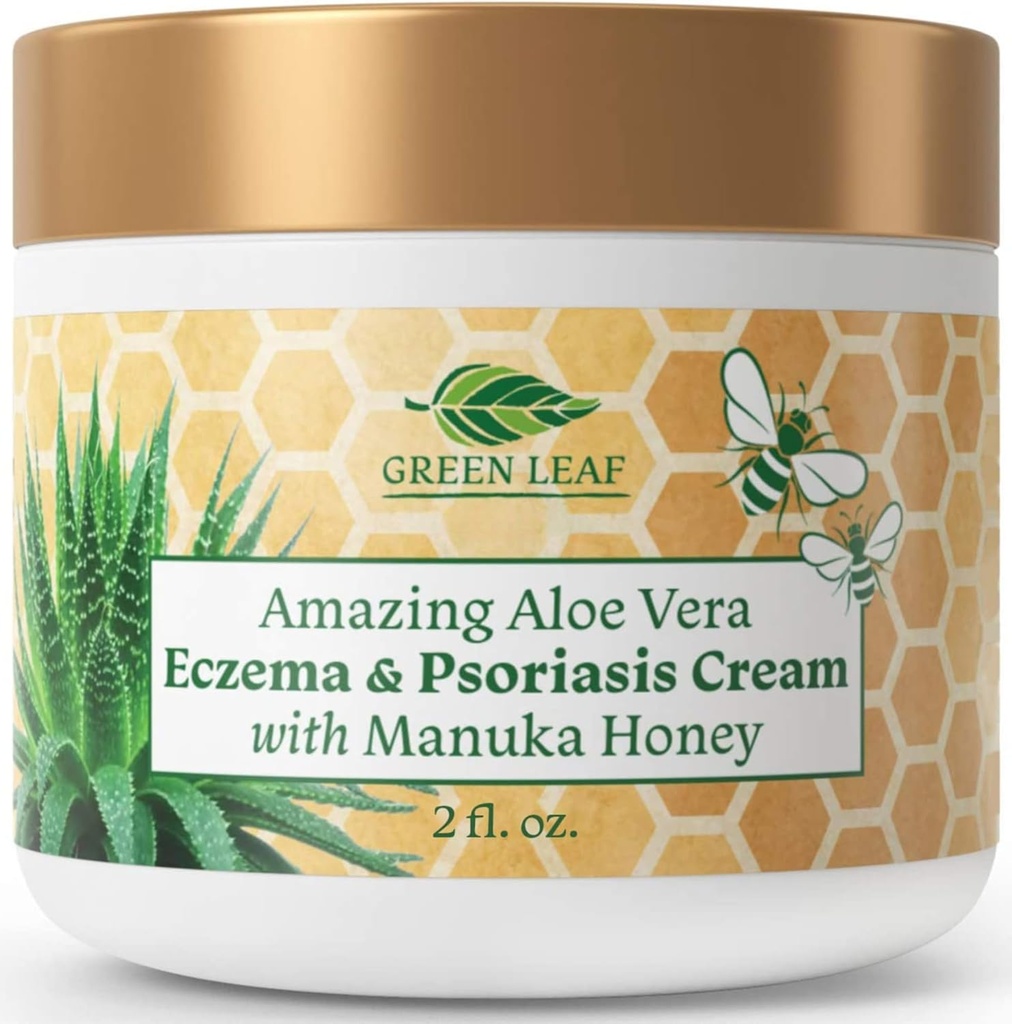 Manuka Honey Eczema Cream 为Psoriasis 救济进行淋浴治疗 -- -- 痒痒痒、干皮肤拉什膏剂 -- -- 为婴儿、儿童、成年人提供苏打润滑剂 -- -- 高强度身体和面部凝血2oz