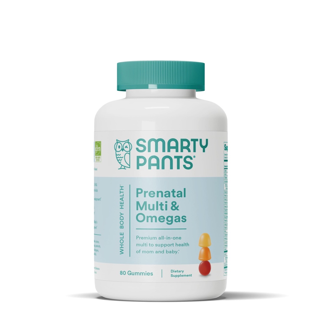 妇女早产维生素,多维生素:Omega 3鱼油(EPA/DHA),Biotin,Methylfolate,维生素D3,C,维生素B12,B6,A,K和锌,Inositol,80 Counter(20天供应)