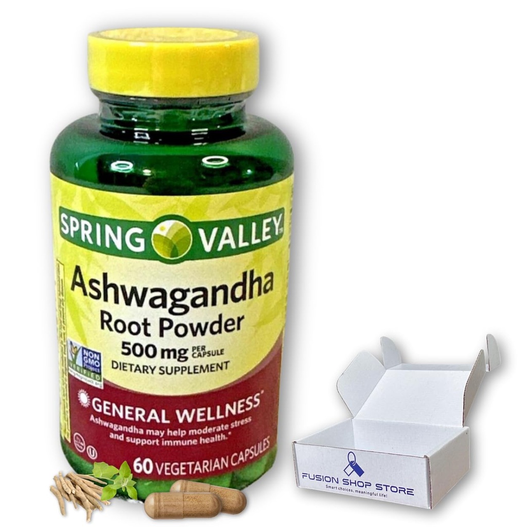 Ashwagandha - 500 mg 根粉, 60 卡普勒斯 (一包)