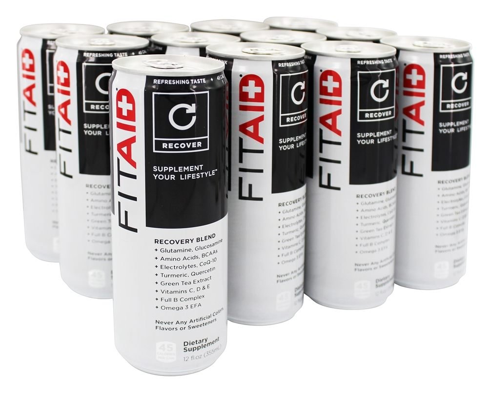 FITAID 回收 混合 100% 清洁 和 Paleo 友好 100% 无人工颜色、火焰 或甜品 + BCAAs、L-Glutamine、L-Arginine、Omega 3s、12 Ounce Can(12包)