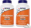 现在L-Glutamine 500mg 300 Veg Capsules (Pack of 2) - 非GMO 补充 - Vegan Lglutamine 500 mg Caps