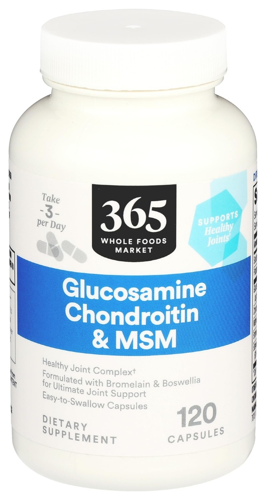 365 由全食品市场、Glucosamine Chondroitin和MMS,120 Capsules提供