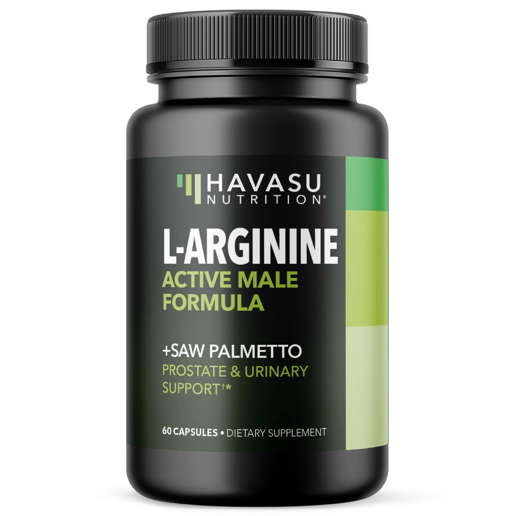 L-Arginine 500mg和Saw Palmetto 500mg -- -- 男子硝基氧化物和前列腺健康补充剂 -- -- 60个计数 -- -- 耐力和尿道切克功能支持 -- -- 1个月供应 -- -- Vegan,非GMO Capsules