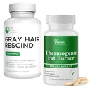 VITAMIN Solutions Gray Hair Rescind 和热致性脂肪燃烧器包 - 60盖