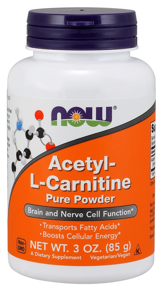 Now 食品补充品,ALC(乙酰-L-Carnitine)粉末、脑和神经细胞功能*,3-Ounce