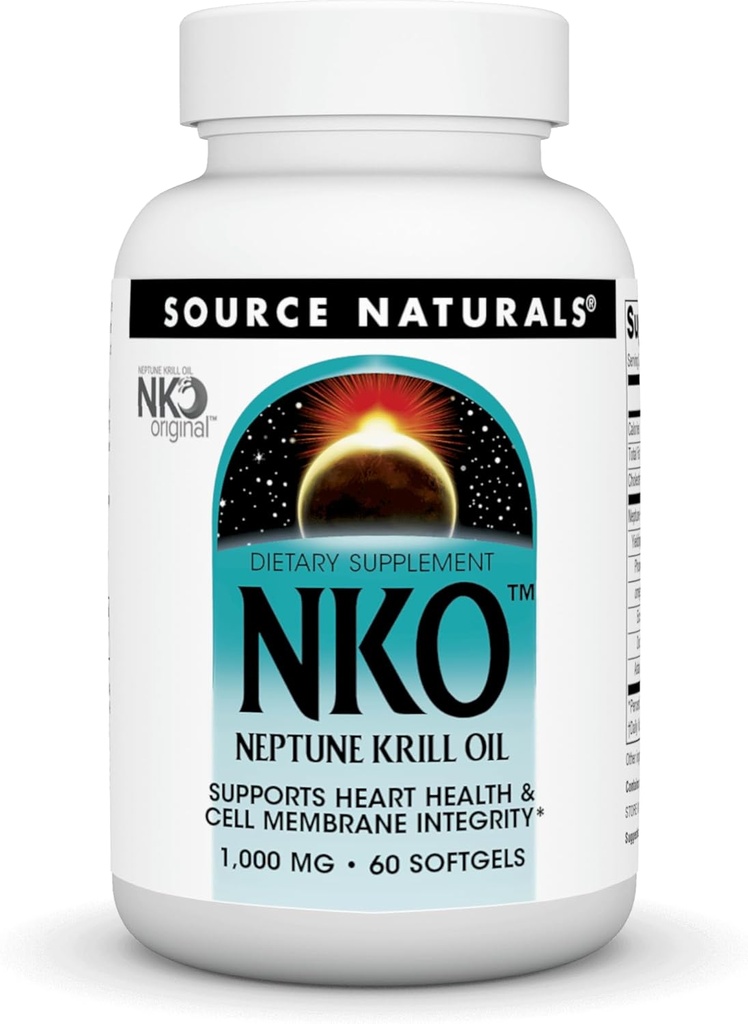 NKO Neptune Krill Oil, 支持心脏健康和细胞膜完整性*, 1 000毫克 - 60 软胶