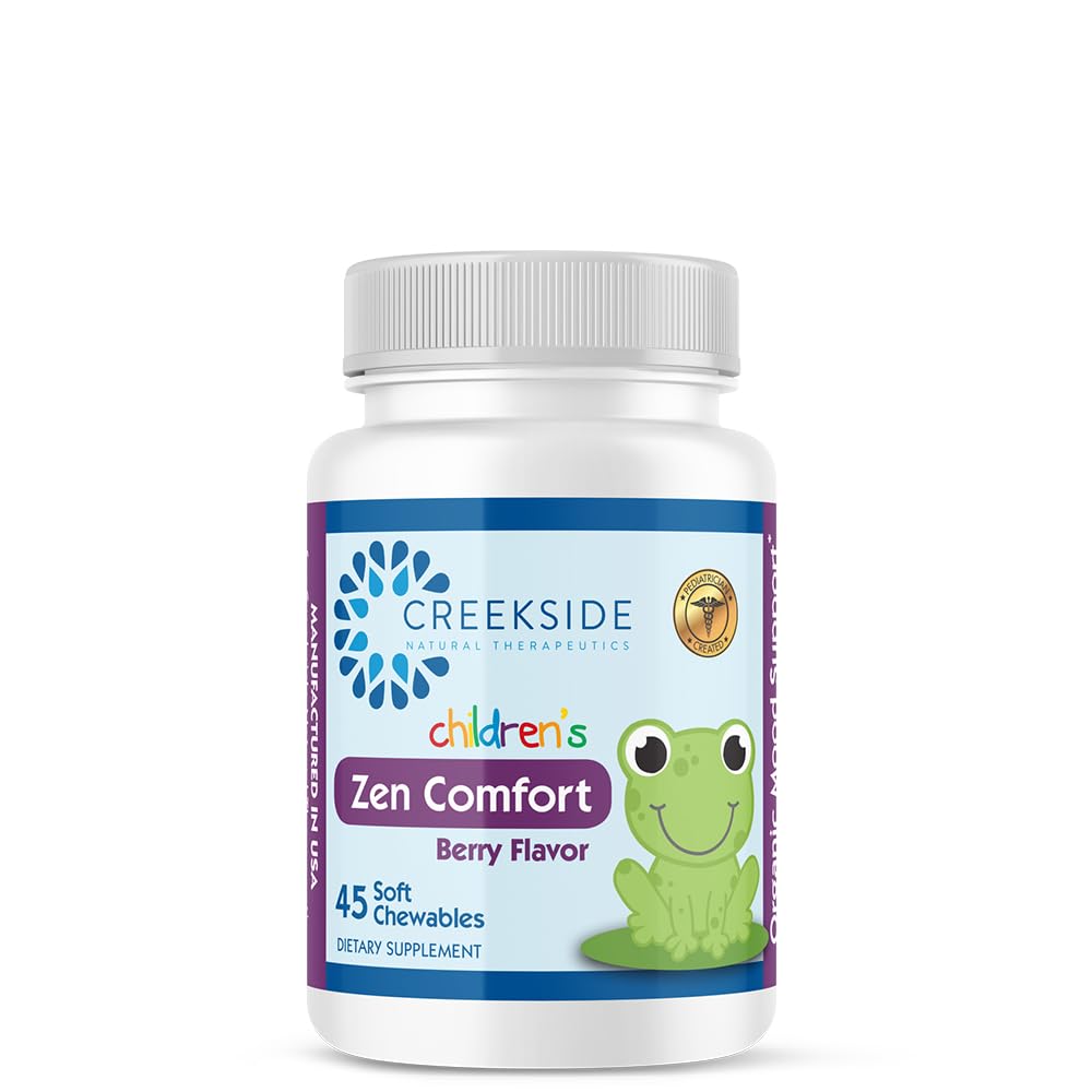 孩子们的Zen Compret,有机放松支持 5-HTP,L-Theanine, Passionflower, Zinc,小儿科医生公式化,零糖,Vegan,Berry Flavor, 45 Soft Chewables
