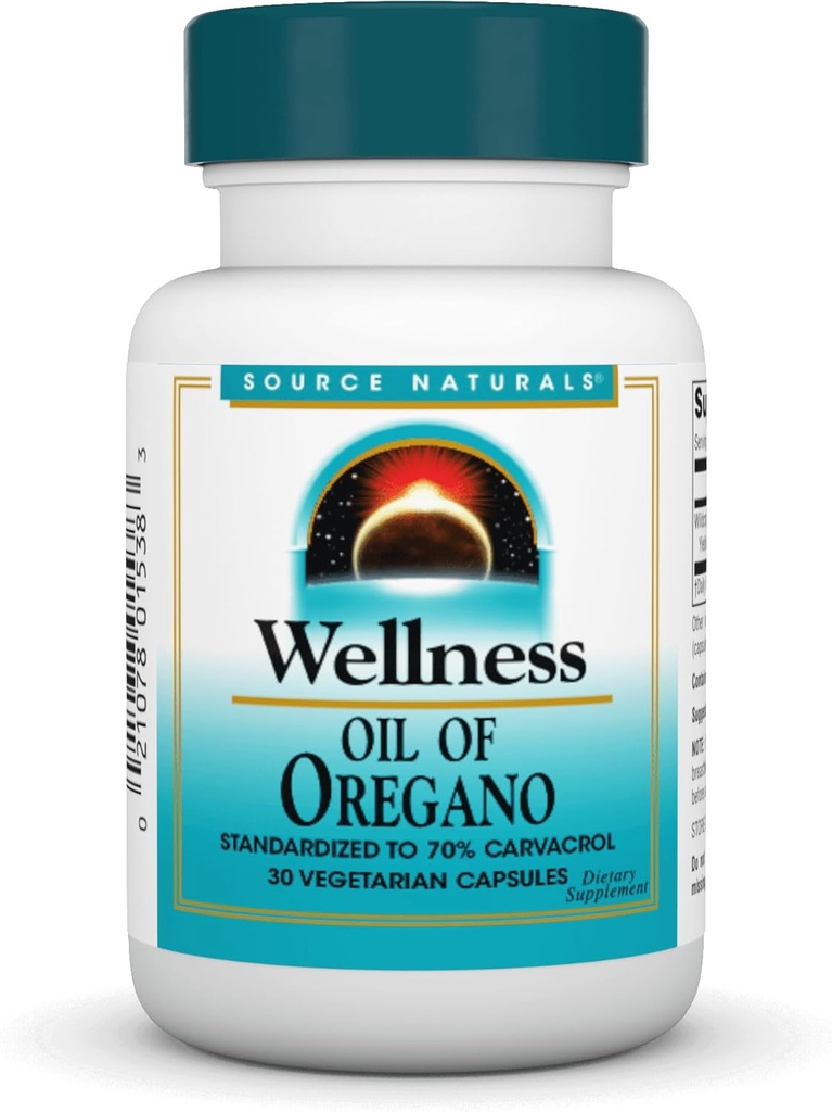 Oregano的自然健康油 -- -- 标准化到70%的Carvacrol -- -- 30个植物胶囊