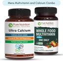 纯营养超钙1000mg和全食品 Mens Multivitamins 1500mg用于健康骨骼,关节和整体健康. 超钙 90 Tabs + Mens 多维坦 60 Tabs.