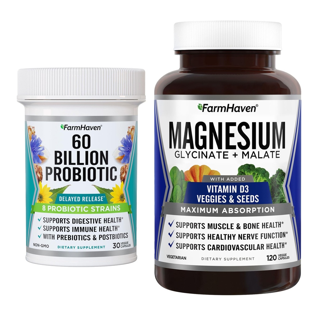 FarmHaven Magnesium Glycnate & Malate综合体和60亿 CMU Probiotic