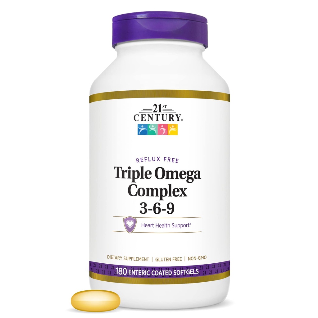 21世纪三联体Omega Complex 3 6 9 肠内软胶,180 瓶子伯爵(22875)