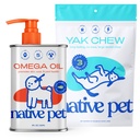 原生宠物奥米加油换狗 - 狗鱼油补充剂 & Yak Chews for Dogs | | Pasture-Raized and Organic Yak Cheese Himalayan Churpi Chews & 8 Oz. & 3 大亚克嚼.