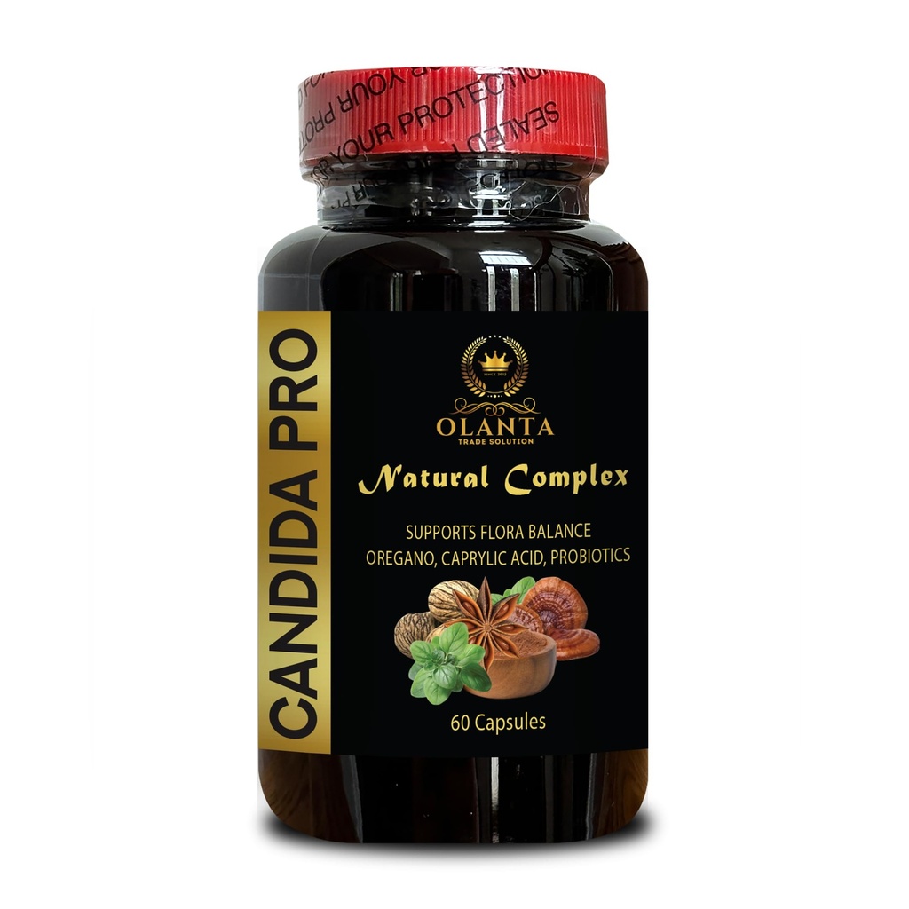 Candida PRO Complex - Reishi蘑菇,黑胡桃,肠内健康与免疫支持,Candida Complex,Candida Cleanse,植物古生物支持 - 1瓶