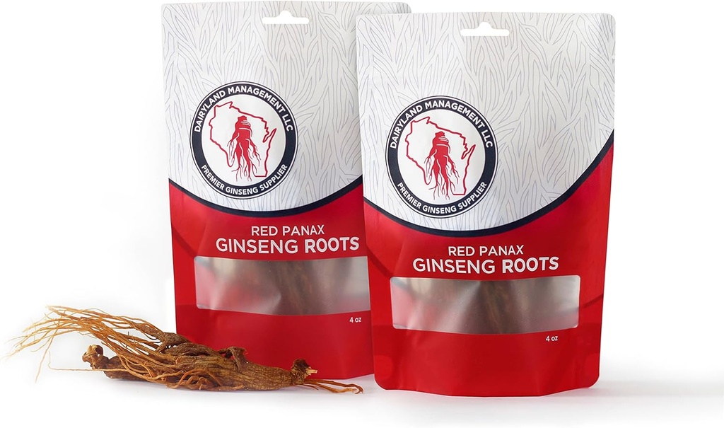 乳园管理有限责任公司 Red Panax Ginseng Root - 8 oz pack of Korean Panax Ginseng Root - 认证 Panax Ginseng - 非GMO, Gluten Free Ginseng Root - 在汤,茶,康格使用 Ginseng.