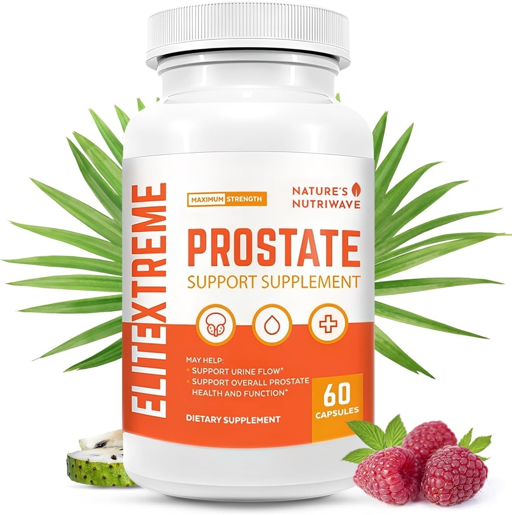 精英Xtreme健康补充剂 -- -- 与Saw Palmetto、Plant Sterols、Zinc和Vitamins合用天然配方 -- -- 非GMO,美国制造,60 Capsules,1个月供应