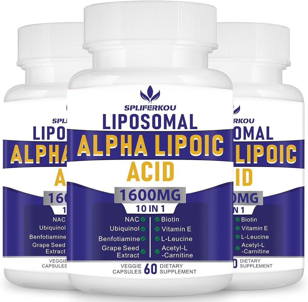 Liposomal Alpha Lipoic Acid / service, ALA 抗氧化剂健康、能源与代谢-Gluten Free & NN GMO 180 Capsules 补充剂