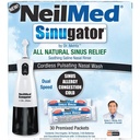NeilMed Sinugator Cordless Pulsation Nasal 灌溉机(双倍速度) 30 Premixed Packets 和 3 AA 电池 - Black (Pack of 1)