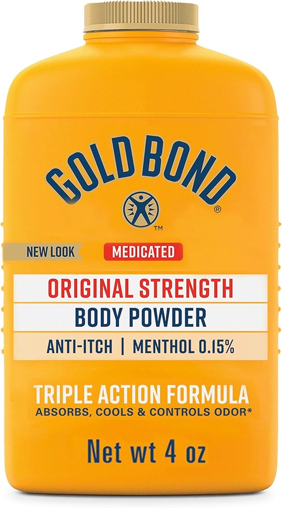 Gold Bond Mediced 原创强体粉, 4 oz., Talc-Free, Anti-Itch, Absorbs & Cools
