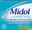 Midol 完整的 Gelcaps, 24 Count Boxes (Pack of 4), 包装 May Vary