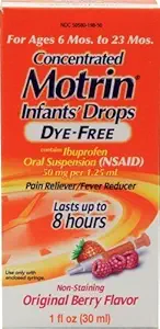 Motrin Pain Reliver/Fever Dreamer Indones's Drops 集中了无染色体的Berry Flavor(2包),