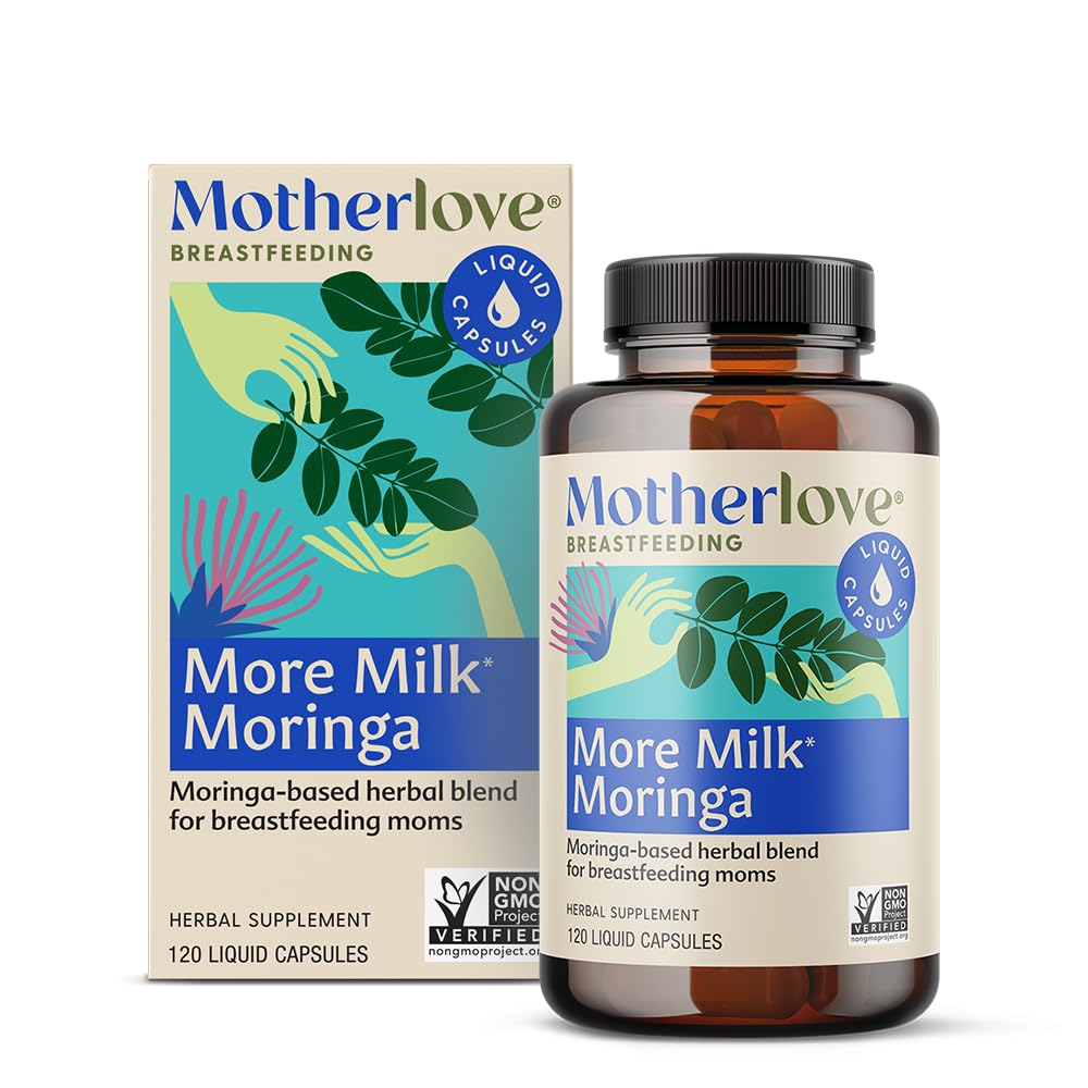 母爱更多的牛奶莫林加(120个卡普苏尔值大小) 支持母乳供应的基于莫林加的哺乳补充剂——非GMO,有机草药,Vegan,Kosher