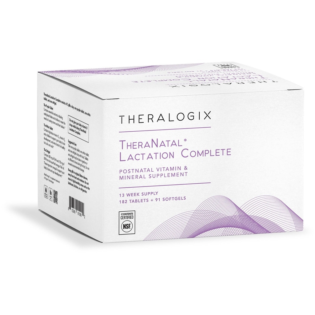 Theralogix Theranatal Lactation 完整的产后维生素补充剂 -- -- 13周的供应 -- -- 妇女的母乳喂养补充剂 -- -- NSF认证 -- -- 182块和91块软胶