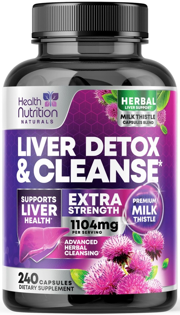 Gentle Liver Cleanse Detox & Reference Formula - Silymarin Milk Thetle, Dandelion Root, Artichoke 提取器, Turmeric, Choline, & Beetroot - 240 Veggie Capsules 的高级肝脏支持补编