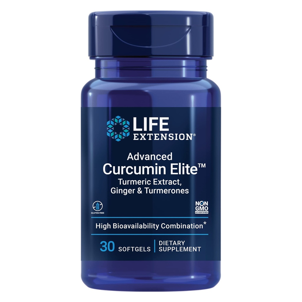 生命延伸 Super Omega-3 鱼油、 Curcumin Elite Turmeric 提取器和 Ginger Softgel Bundle - 240 + 30 计数