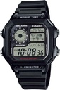 Casio AE1200WH系列 男子数字卫视 | 100M WR | 100 arms 100 SEC Stopwatch | 100 | |倒计时器 | 世界时空地图 LED Light | LC Analog 显示 | 10年电池