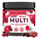 Llama Naturals Multivitamin for Women and Men, Vegan, 有机胶囊中含有维生素D, C和K, 成人真水果Gummy Vitamins, Chery, 120 Ct