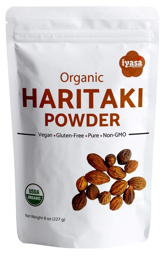 Iyasa Hollics 有机Haritaki 水果粉 Harad Harad Terminaria chebula Kadakapudi 8Oz 225Gm 文摘 气体救济 Bowel 健康功能 Ayurveda 超级食品 备用邮袋