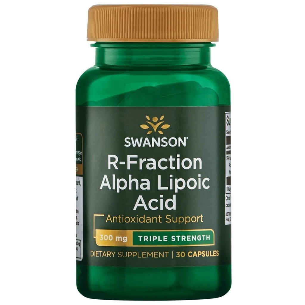 Swanson 三强R-Fraction Alpha Lipoic Acid -- -- 促进健康血压和提供基本营养物 -- -- (30个卡普尔,每个300毫克)